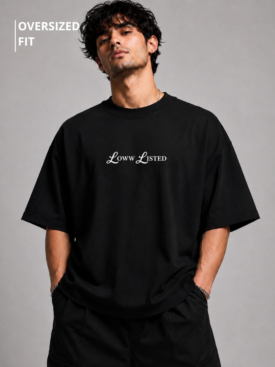 Shadow King Black Oversized Graphic Printed T-Shirt
