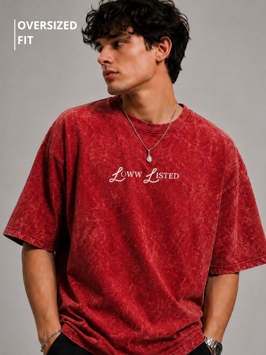 Hanuman Warrior Acid Wash Orange Oversized Graphic Printed T-Shirt