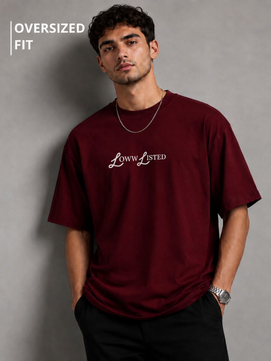 Find Your Own Path Mahroon Oversized Graphic Printed T-Shirt