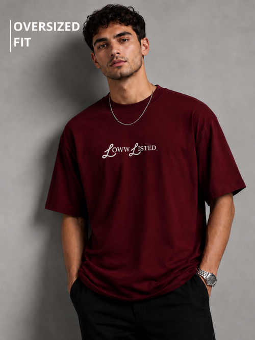 Find Your Own Path Mahroon Oversized Graphic Printed T-Shirt