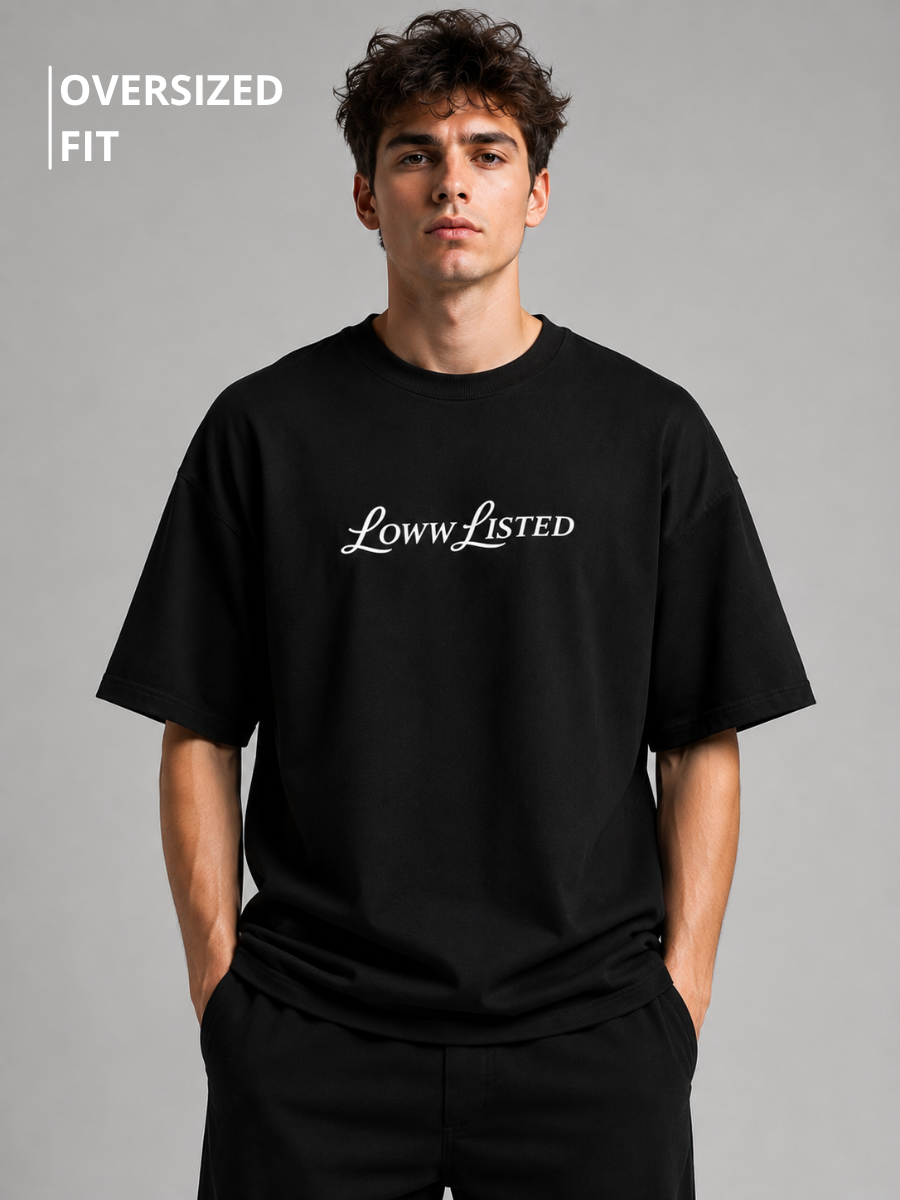 Cyber Pegasus Black Oversized Graphic Printed T-Shirt