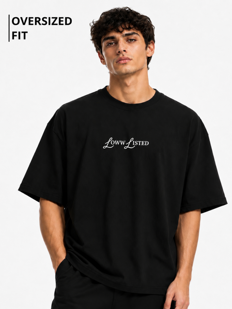 Immortal Warrior Black Oversized Graphic Printed T-Shirt