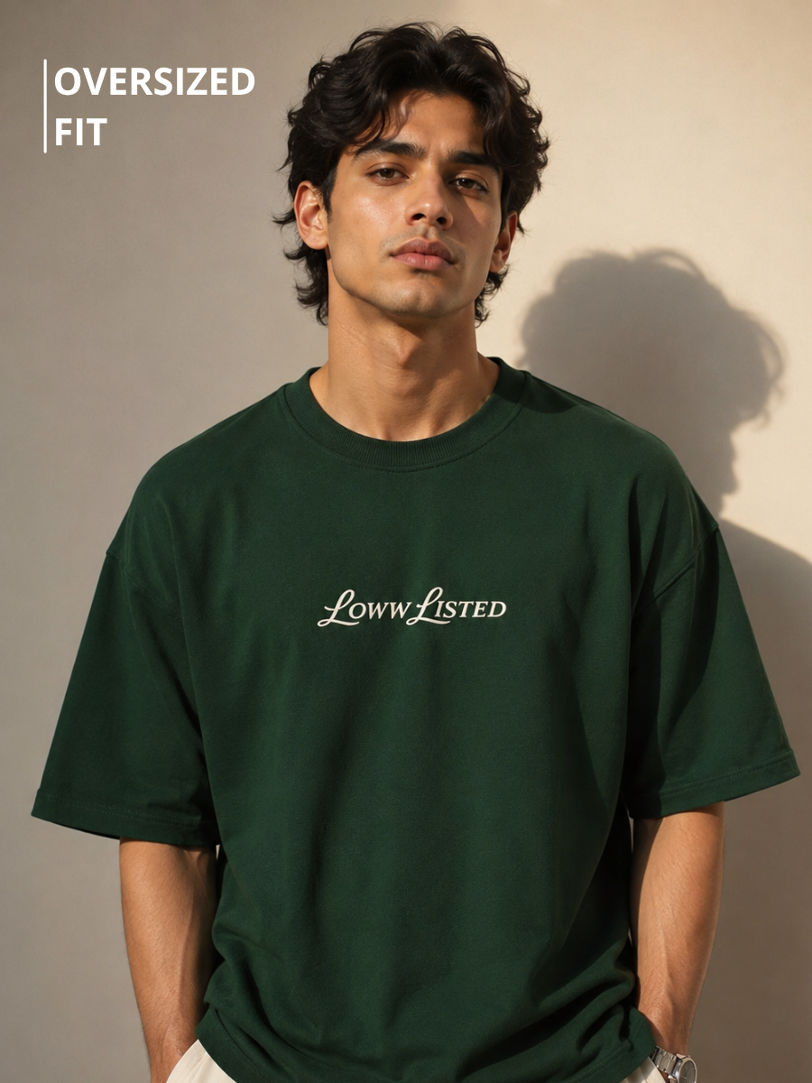 Wild Explorer Dark Green Oversized Graphic Printed T-Shirt