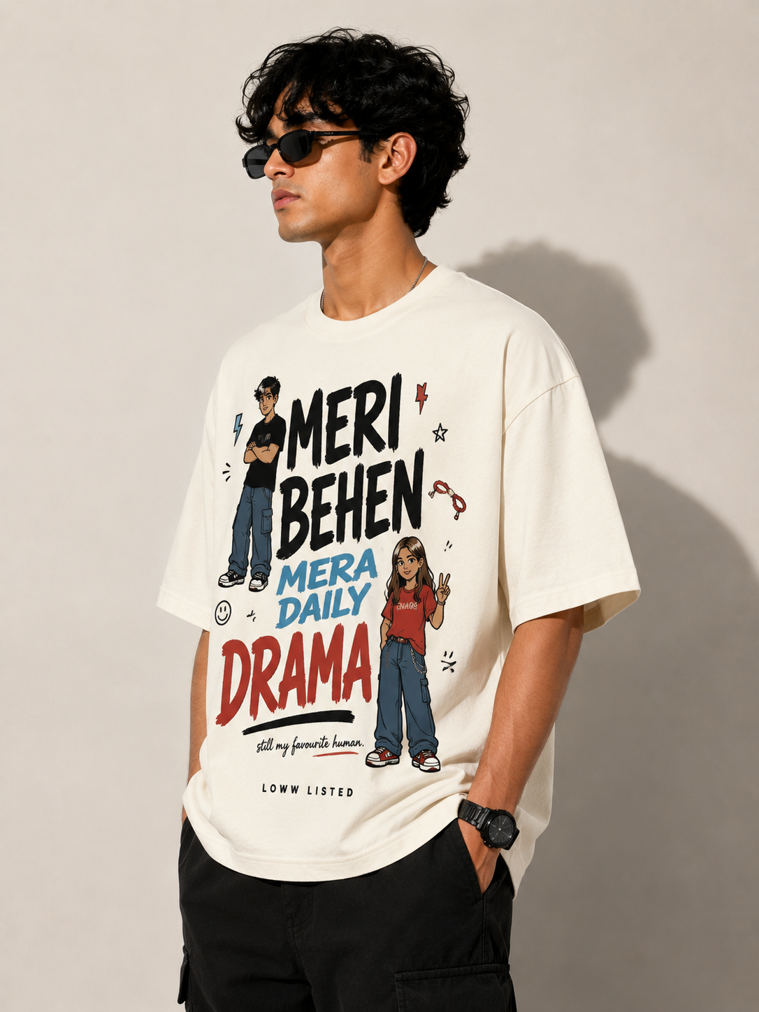 Loww Listed | Daily Drama Bhai Bahan - Off White
