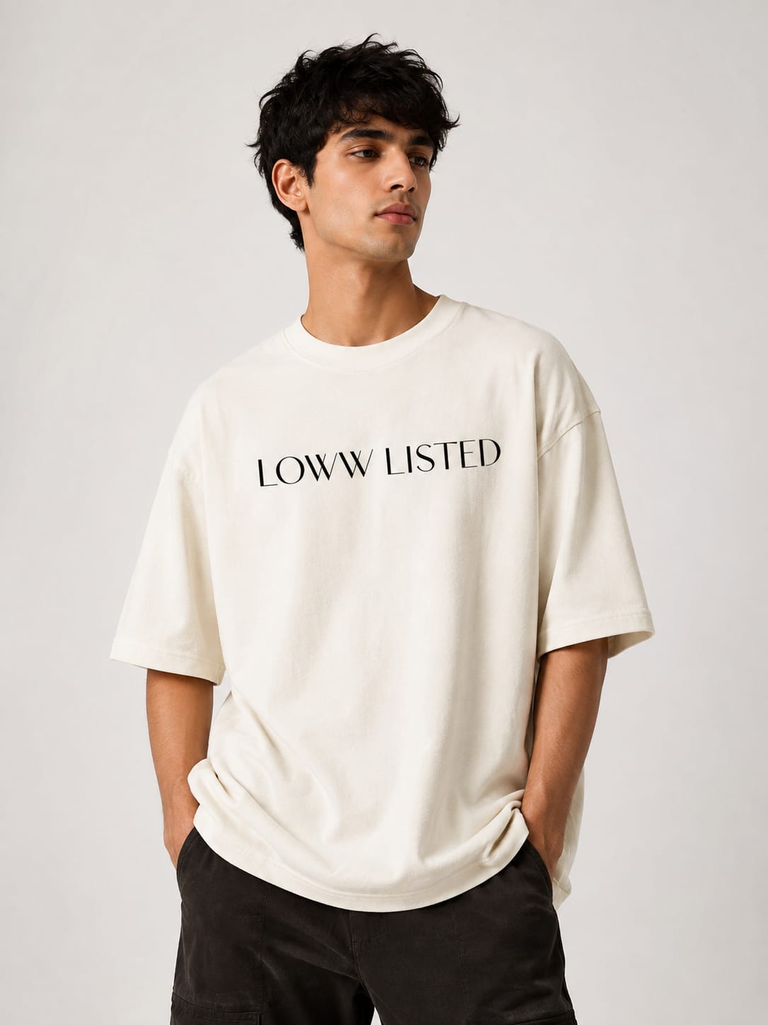 The Signature Serif Tee - Off White Oversized