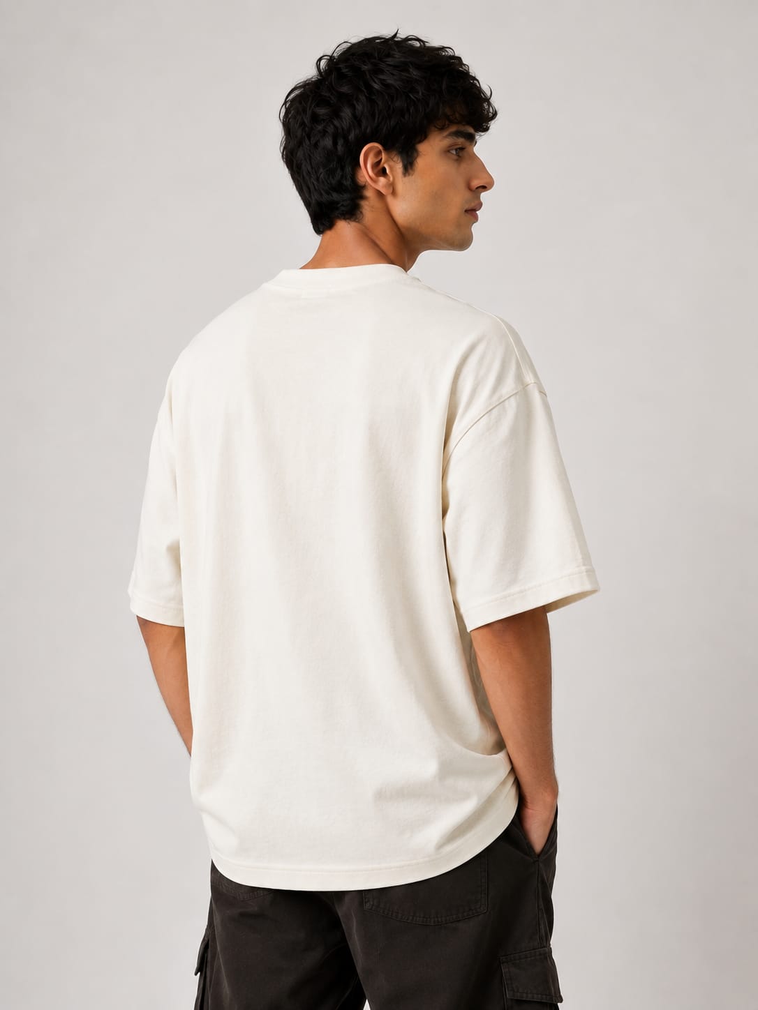 The Signature Serif Tee - Off White Oversized