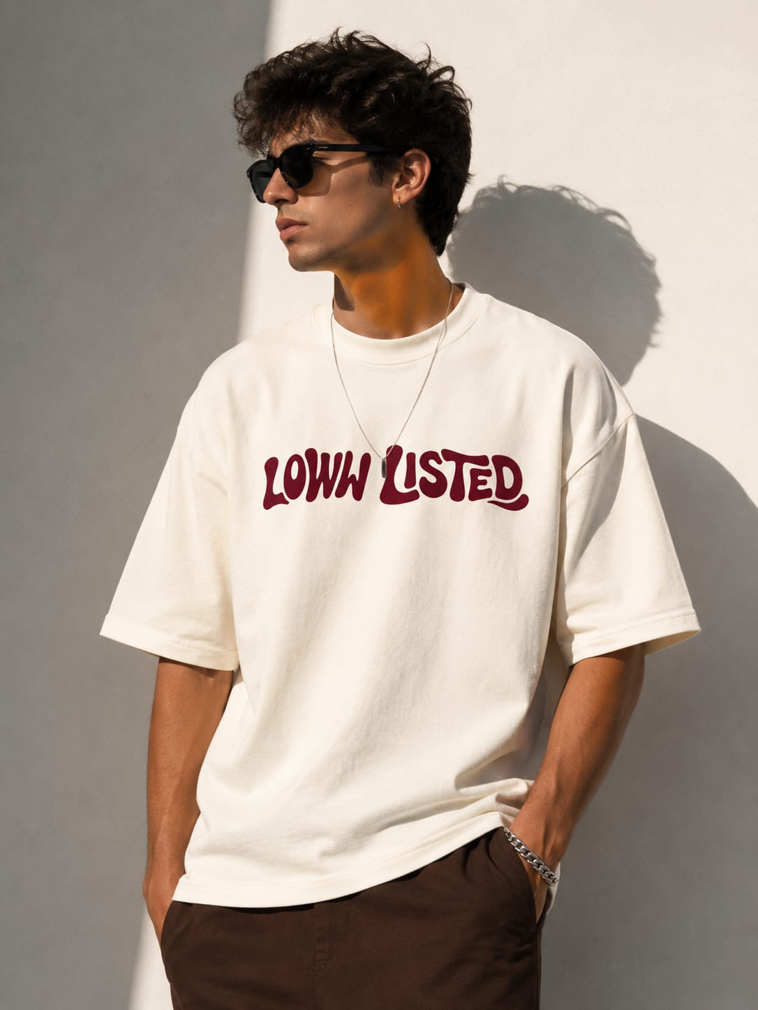 Loww Listed Retro Flow Oversized T-Shirt - Off White
