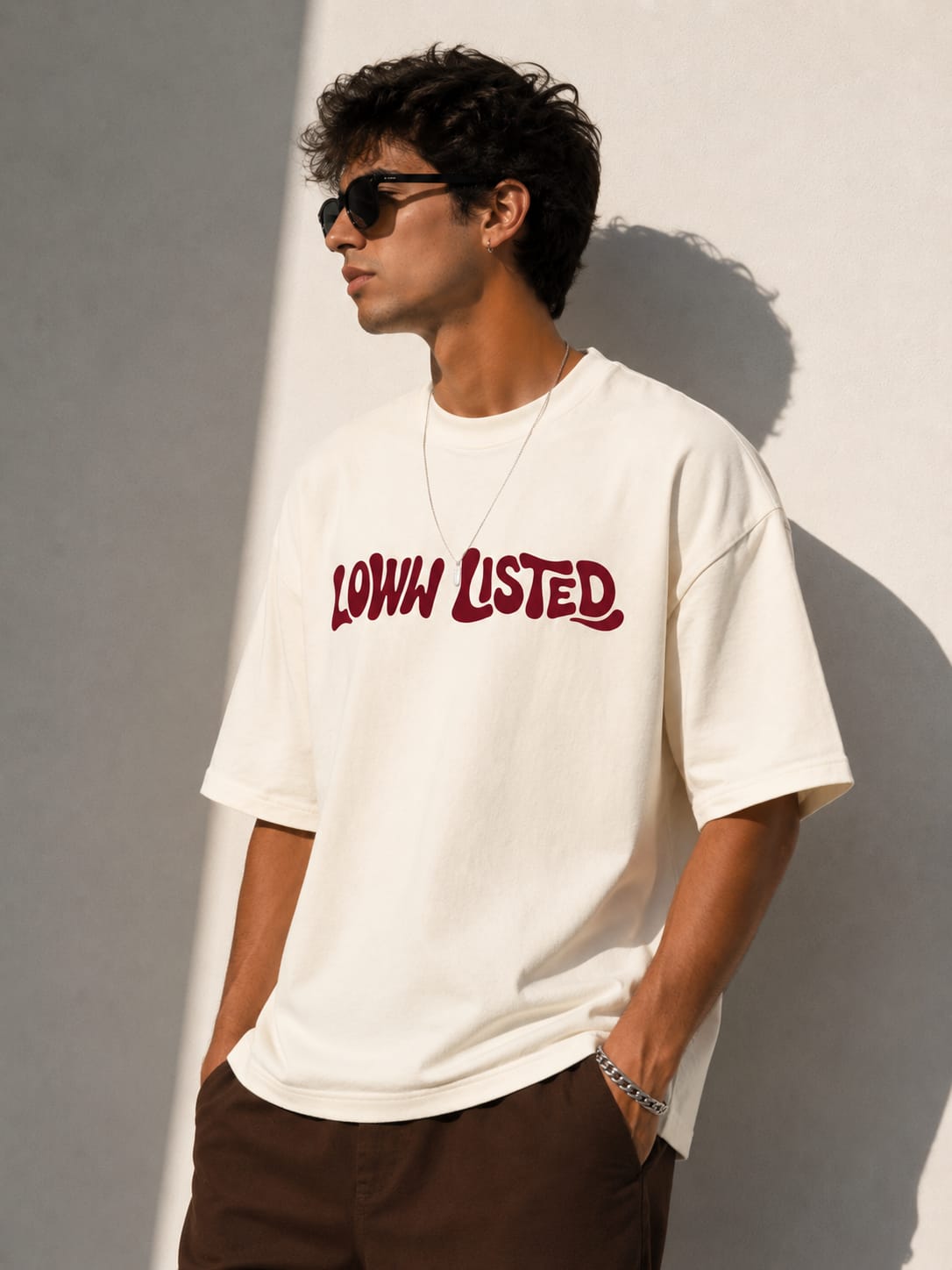 Loww Listed Retro Flow Oversized T-Shirt - Off White