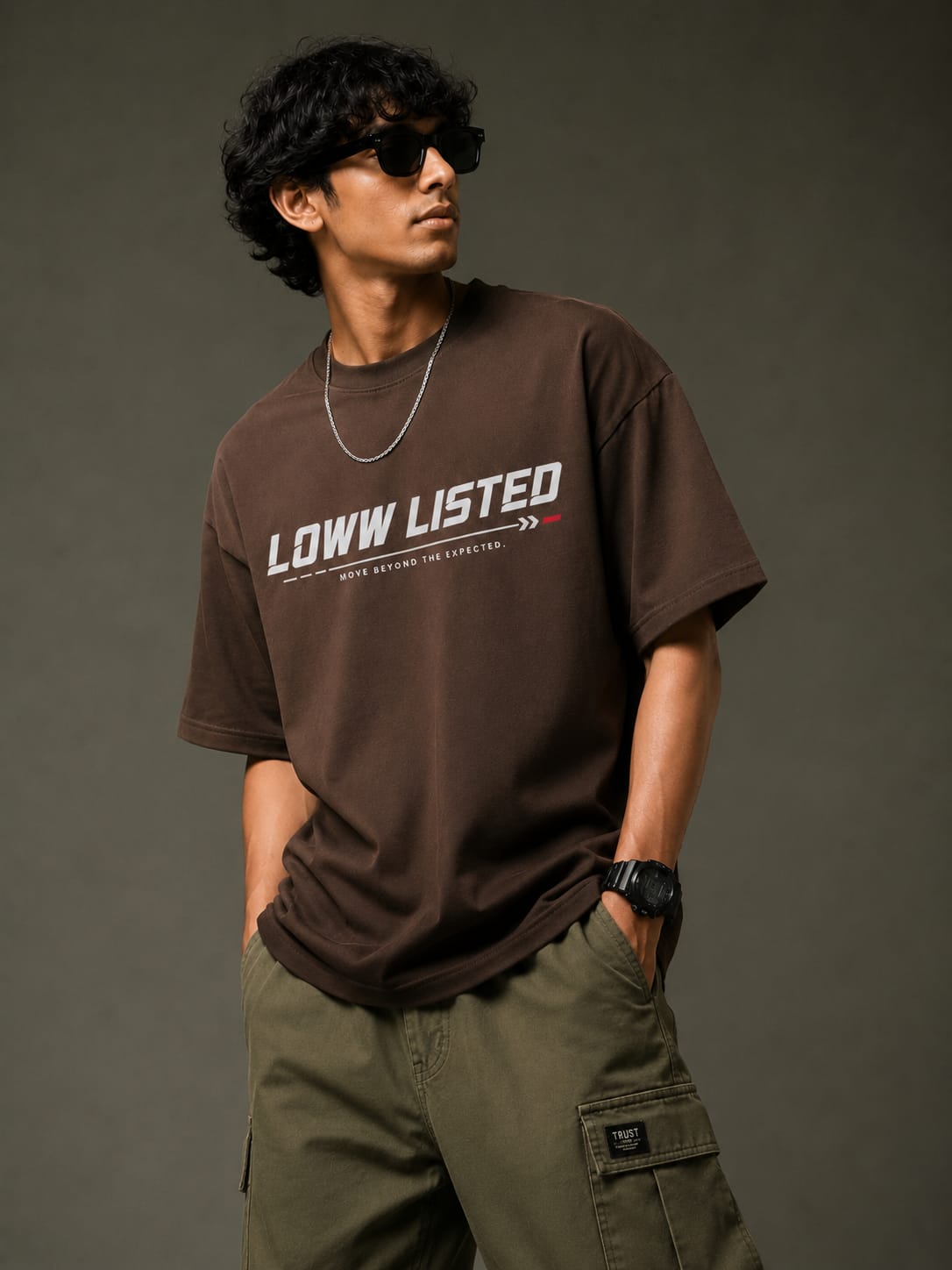 Loww Listed Signature Oversized T-Shirt - Coffee Brown