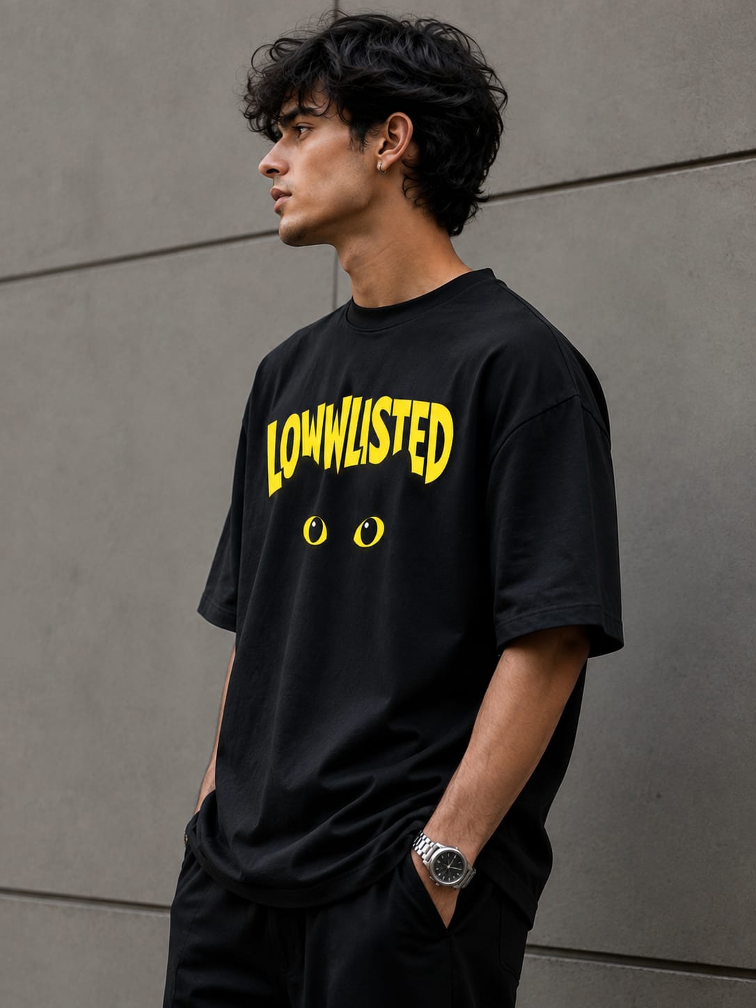Loww Listed Signature Oversized T-Shirt - Black