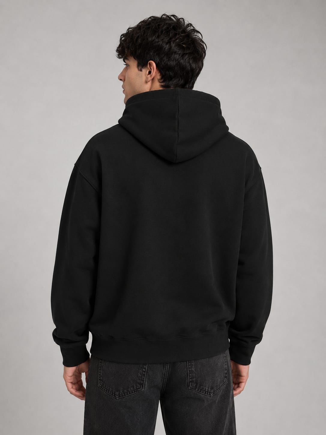 LOWW LISTED Shadow Black Oversized Hoodie