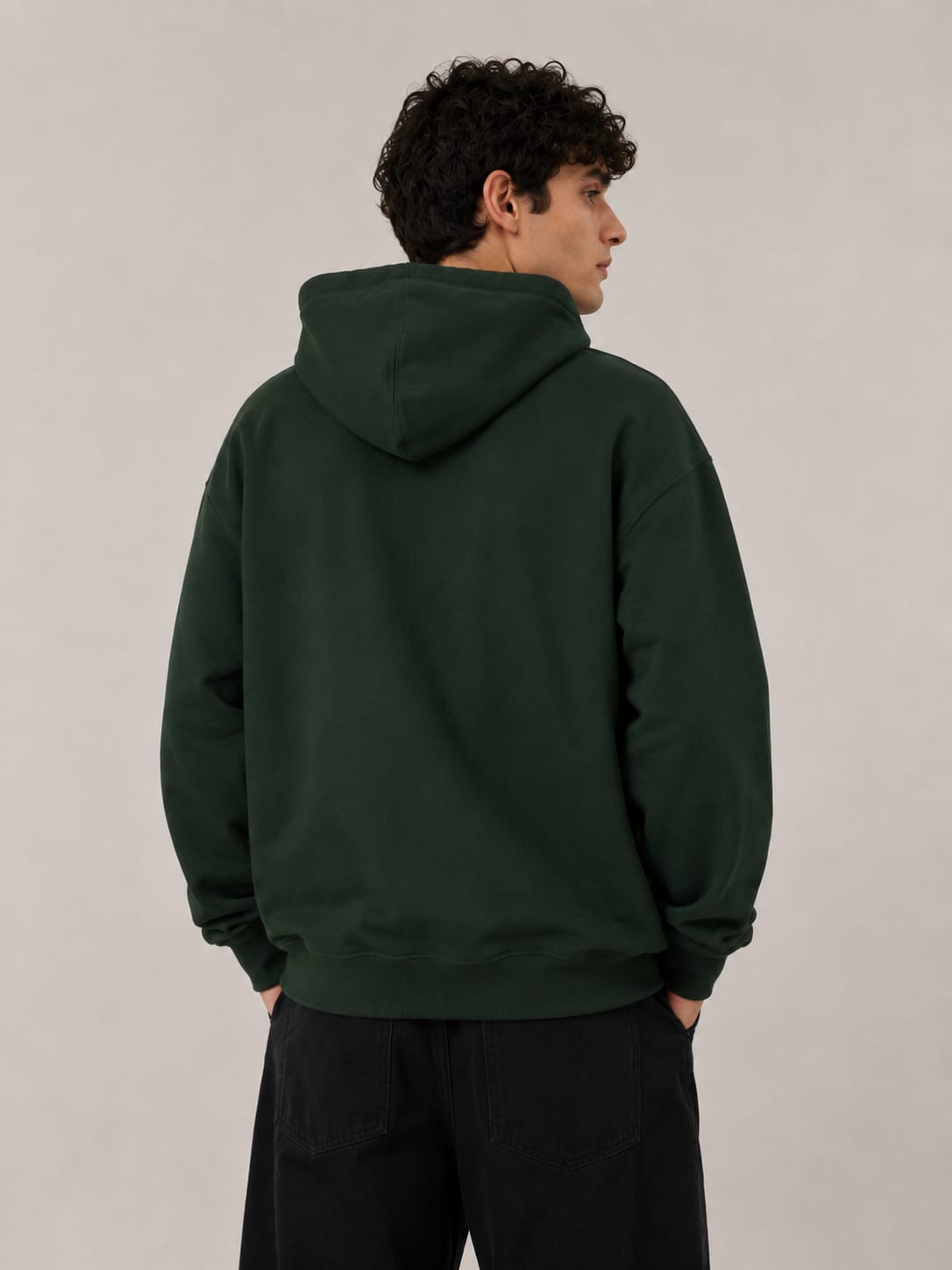 LOWW LISTED Forest Green Signature Embroidered Oversized Hoodie