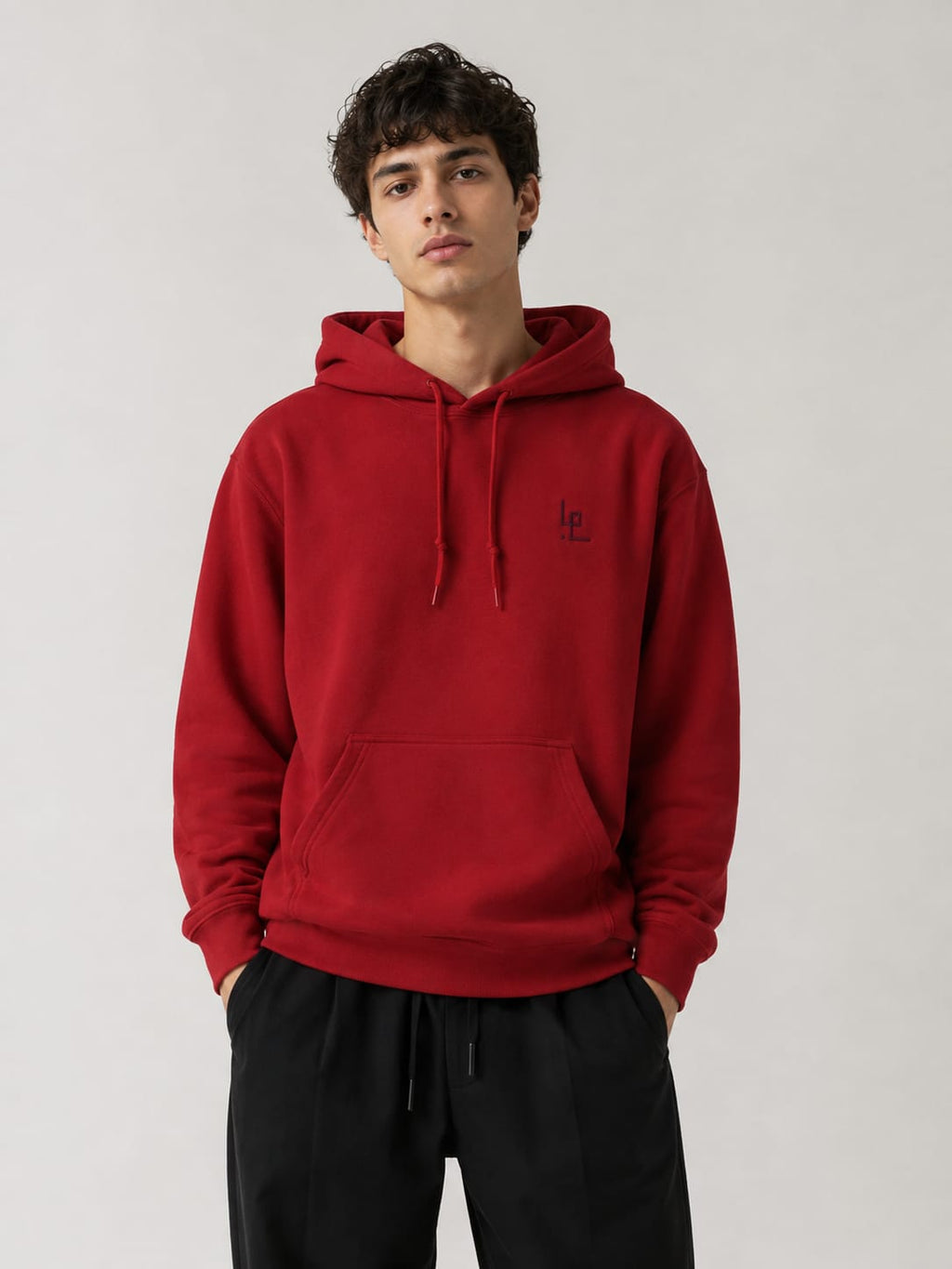 LOWW LISTED Signature Embroidered Hoodie – Red