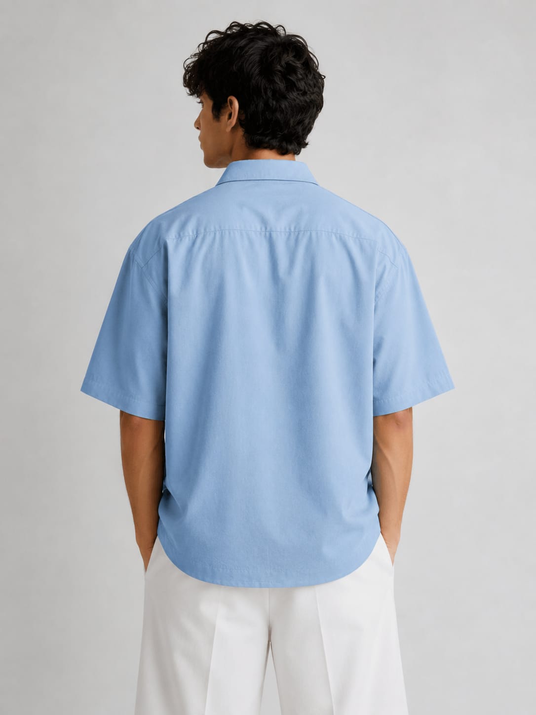 LOWW LISTED Sky Blue Relaxed Oversized Shirt