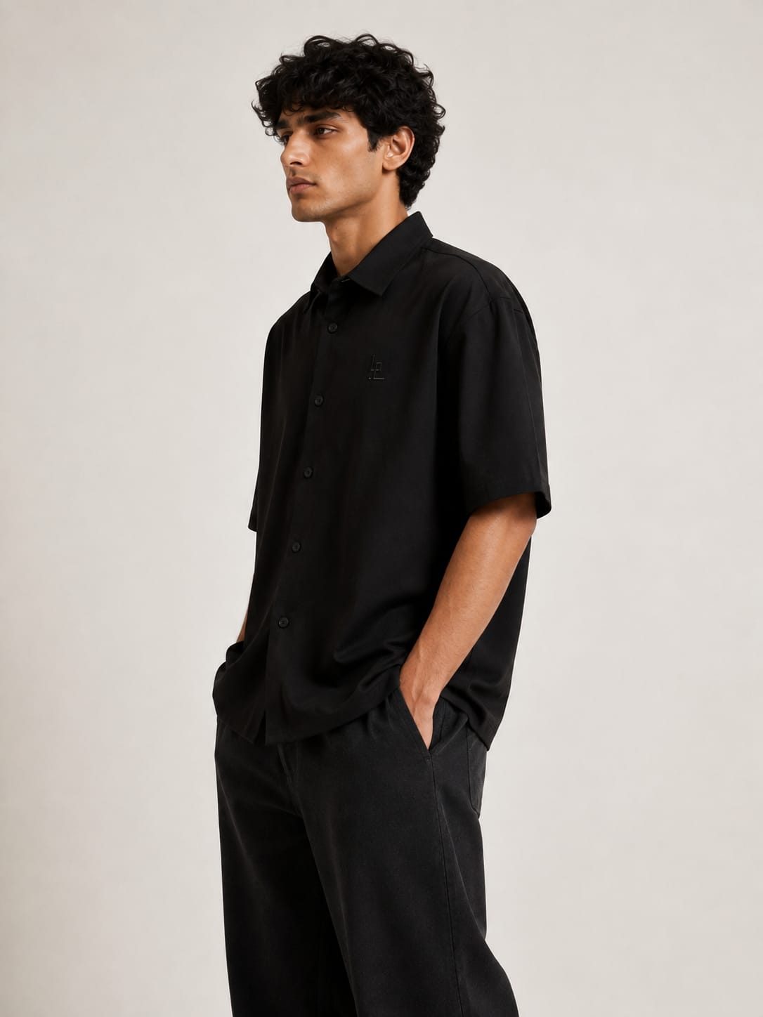 LOWW LISTED Noir Oversized Shirt - Black