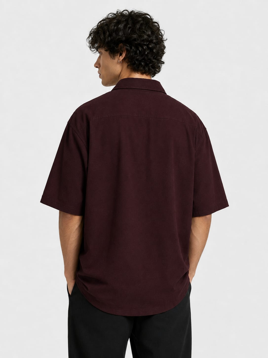 LOWW LISTED Signature Oversized Shirt – Burgundy