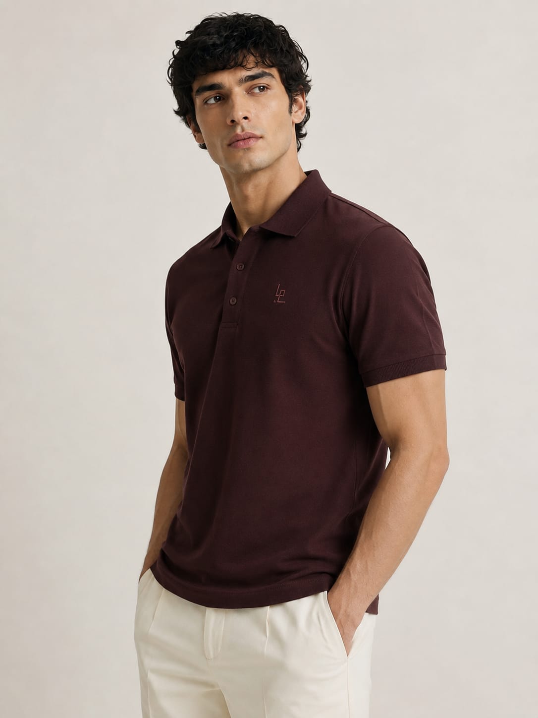 LOWW LISTED Signature Embroidered Polo – Burgundy