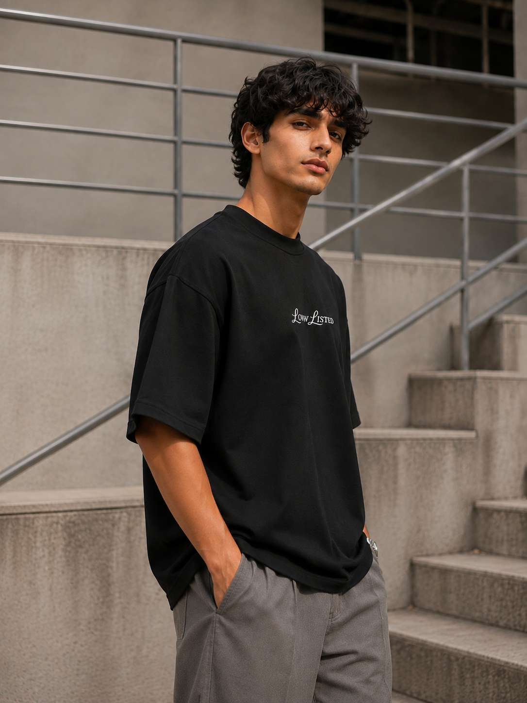 Loww Listed| Not Ignoring You Black Graphic Printed T-shirt